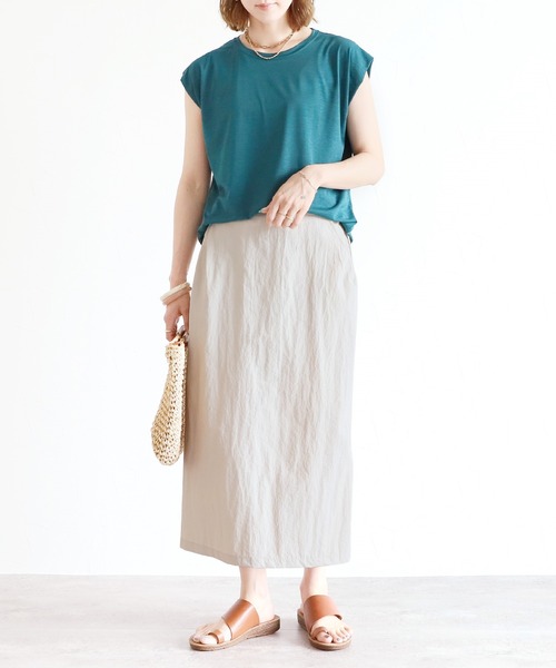 reca（レカ）の「シャカシャカロングスカート（スカート・レディース・ベージュ/ネイビー/クリーム・FREE）」の9枚目の写真