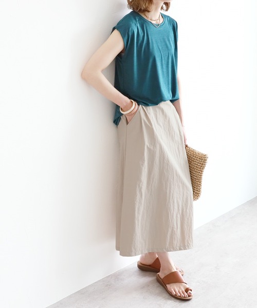reca（レカ）の「シャカシャカロングスカート（スカート・レディース・ベージュ/ネイビー/クリーム・FREE）」の10枚目の写真
