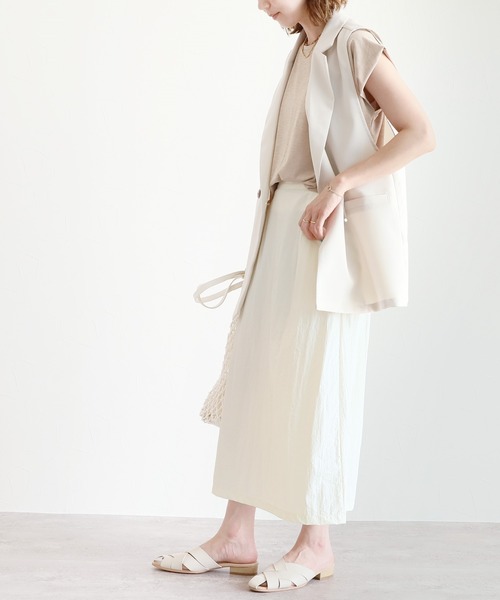 reca（レカ）の「シャカシャカロングスカート（スカート・レディース・ベージュ/ネイビー/クリーム・FREE）」の13枚目の写真