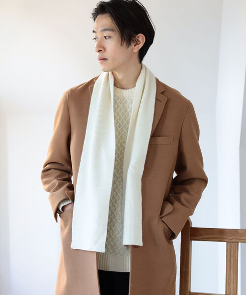 BEAMS（ビームス）の「BEAMS / カシミヤ リブ マフラー（マフラー・メンズ・オフホワイト/ブラック/ブラウン系その他3・ONE SIZE）」の5枚目の写真