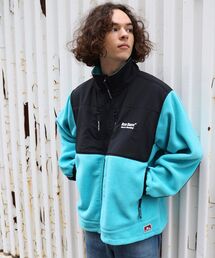 BEN DAVIS/WHITE LABEL | 【BEN DAVIS(ベンデイビス)】HEAVY FLEECE ZIP JACKET / フリース ナイロン 切替 ワンポイント刺繍 スタンドカラー ジップ ジャケット(その他アウター)