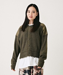 TOBILA（トビラ）の「無地ニット長袖クルーネックコマンドカーディガン（カーディガン/ボレロ）」