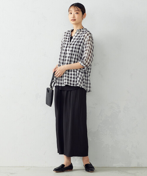 Comme　Ca　Mature（コムサマチュア）の「＜ウォッシャブル＞ギンガムチェック　ブラウス（シャツ/ブラウス・レディース・ブラック/チェック・FREE）」の3枚目の写真