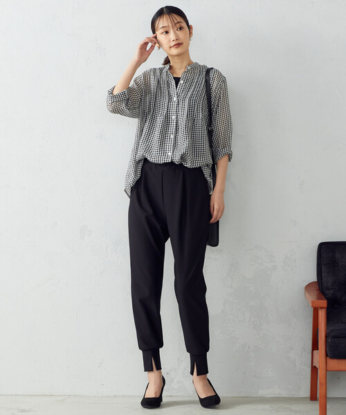 Comme　Ca　Mature（コムサマチュア）の「＜ウォッシャブル＞ギンガムチェック　ブラウス（シャツ/ブラウス・レディース・ブラック/チェック・FREE）」の5枚目の写真