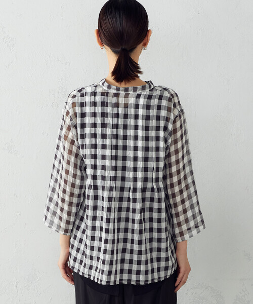 Comme　Ca　Mature（コムサマチュア）の「＜ウォッシャブル＞ギンガムチェック　ブラウス（シャツ/ブラウス・レディース・ブラック/チェック・FREE）」の10枚目の写真