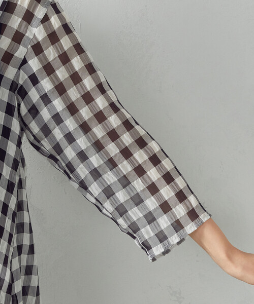 Comme　Ca　Mature（コムサマチュア）の「＜ウォッシャブル＞ギンガムチェック　ブラウス（シャツ/ブラウス・レディース・ブラック/チェック・FREE）」の12枚目の写真