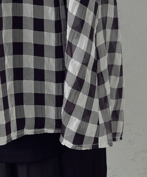 Comme　Ca　Mature（コムサマチュア）の「＜ウォッシャブル＞ギンガムチェック　ブラウス（シャツ/ブラウス・レディース・ブラック/チェック・FREE）」の14枚目の写真