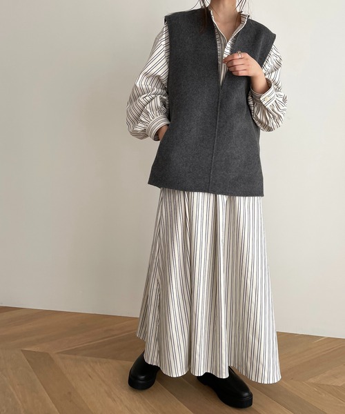 CANAL JEAN(キャナルジーン)の「RED CHOP WORKS(レッドチョップワークス) スキッパーストライプマキシワンピース(シャツワンピース・レディース・ストライプ・38)」の10枚目の写真