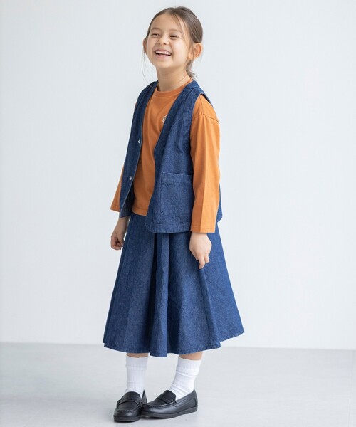 THE SHOP TK (ザ ショップ ティーケー )の「【110‐150/洗濯機で洗える!】ポケット付きデニムベスト(ベスト・キッズ・ネイビー・11/12/15 /13/14)」の9枚目の写真
