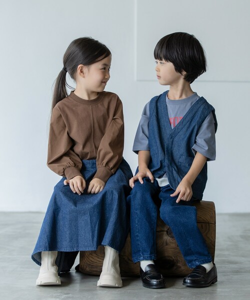 THE SHOP TK (ザ ショップ ティーケー )の「【110‐150/洗濯機で洗える!】ポケット付きデニムベスト(ベスト・キッズ・ネイビー・11/12/15 /13/14)」の12枚目の写真