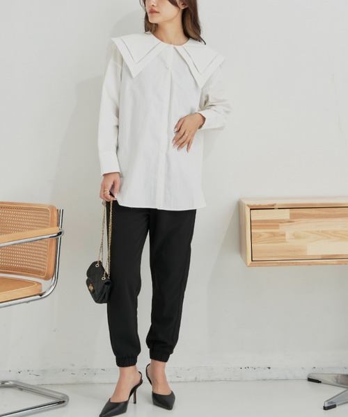 CLEARIMPRESSION （クリアインプレッション）の「マットポリエステルジョガーパンツ（その他パンツ・レディース・ブラック/モカ・FREE）」の22枚目の写真