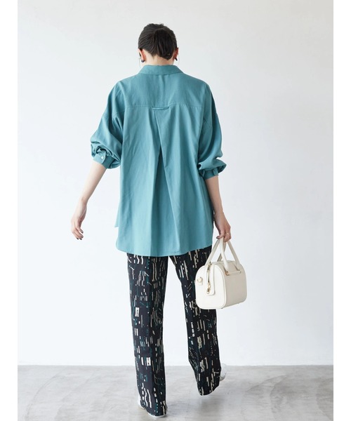 AMERICAN HOLIC（アメリカンホリック）の「とろみバックタックBIGシャツ（シャツ/ブラウス・レディース・チャコールグレー/ピンク/グリーン/ライトベージュ・M/L）」の10枚目の写真