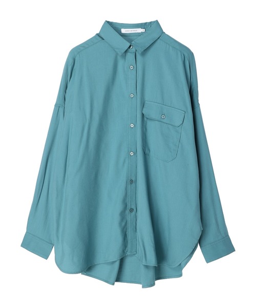 AMERICAN HOLIC（アメリカンホリック）の「とろみバックタックBIGシャツ（シャツ/ブラウス・レディース・チャコールグレー/ピンク/グリーン/ライトベージュ・M/L）」の11枚目の写真