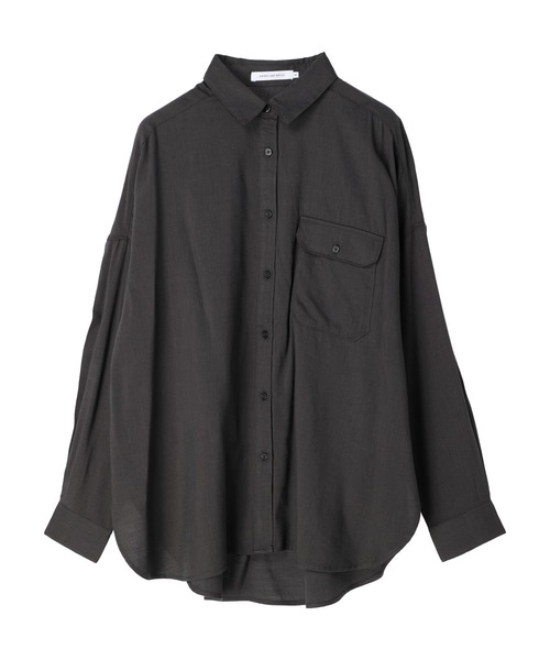 AMERICAN HOLIC（アメリカンホリック）の「とろみバックタックBIGシャツ（シャツ/ブラウス・レディース・チャコールグレー/ピンク/グリーン/ライトベージュ・M/L）」の22枚目の写真