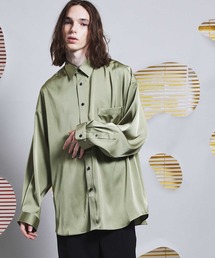 MAISON SPECIAL | 《ユニセックスアイテム》シャイニーサテンプライムオーバーレギュラーシャツ【MAISON SPECIAL/メゾンスペシャル】(シャツ/ブラウス)