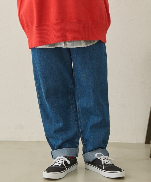 MERLOT（メルロー）の「フリルウエストデニムパンツ（デニムパンツ・レディース・ブルー/インディゴブルー・FREE）」の12枚目の写真