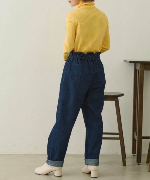 MERLOT（メルロー）の「フリルウエストデニムパンツ（デニムパンツ・レディース・ブルー/インディゴブルー・FREE）」の7枚目の写真