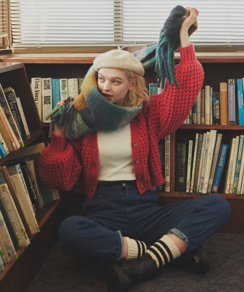 MERLOT（メルロー）の「フリルウエストデニムパンツ（デニムパンツ・レディース・ブルー/インディゴブルー・FREE）」の10枚目の写真