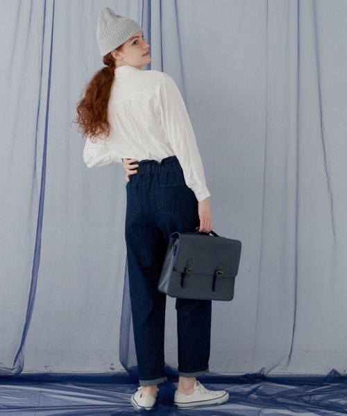 MERLOT（メルロー）の「フリルウエストデニムパンツ（デニムパンツ・レディース・ブルー/インディゴブルー・FREE）」の17枚目の写真