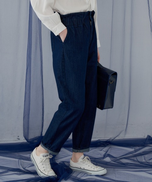 MERLOT（メルロー）の「フリルウエストデニムパンツ（デニムパンツ・レディース・ブルー/インディゴブルー・FREE）」の21枚目の写真
