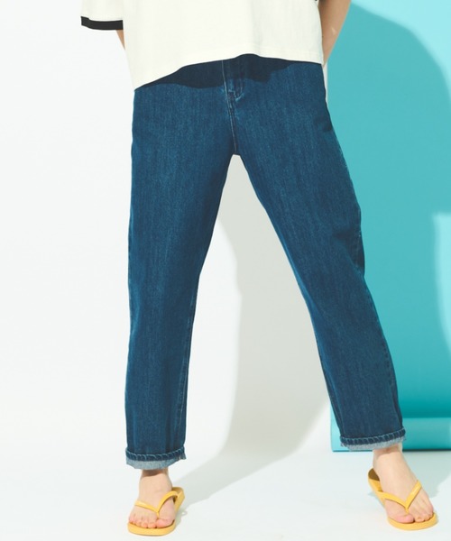 MERLOT（メルロー）の「フリルウエストデニムパンツ（デニムパンツ・レディース・ブルー/インディゴブルー・FREE）」の13枚目の写真
