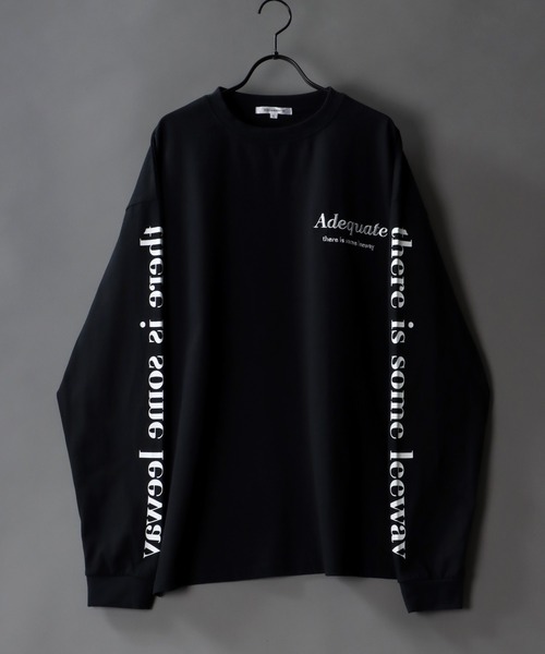 SITRY（シトリー）の「oversize sleeve print long sleeve T-shirt/オーバーサイズ 袖プリント ロングスリーブTシャツ（Tシャツ/カットソー・メンズ・ホワイト/ブラック/グリーン/ブルー・M/L）」の3枚目の写真