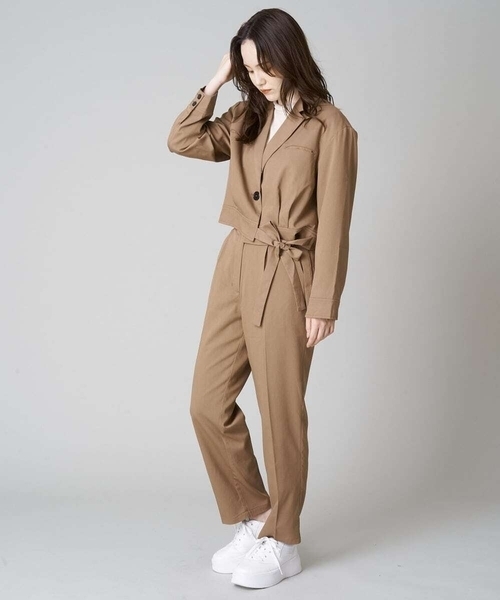 A de a.v.v（アードアー・ヴェ・ヴェ）の「［SET UP対応］ウエストベルトテーラードジャケット（テーラードジャケット・レディース・ベージュ/グリーン/ブラック・38/36）」の4枚目の写真