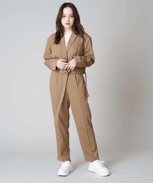 A de a.v.v（アードアー・ヴェ・ヴェ）の「［SET UP対応］ウエストベルトテーラードジャケット（テーラードジャケット・レディース・ベージュ/グリーン/ブラック・38/36）」の12枚目の写真