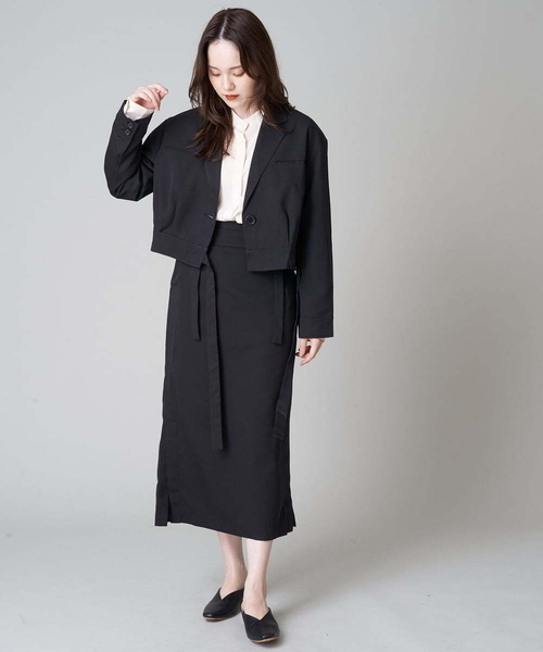 A de a.v.v（アードアー・ヴェ・ヴェ）の「［SET UP対応］ウエストベルトテーラードジャケット（テーラードジャケット・レディース・ベージュ/グリーン/ブラック・38/36）」の7枚目の写真