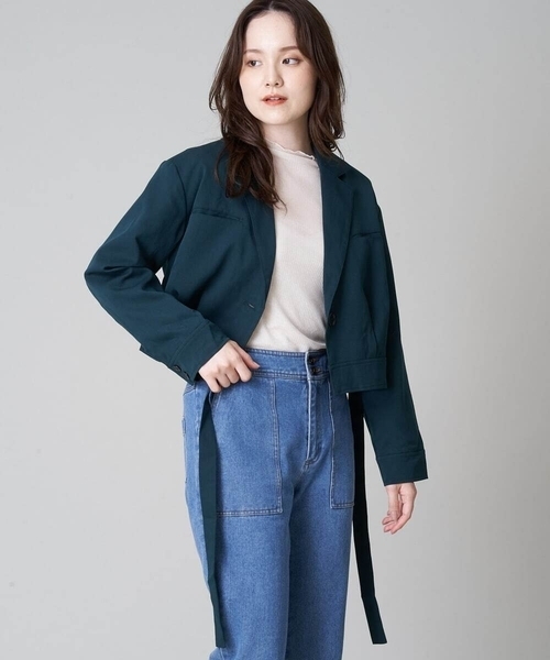 A de a.v.v（アードアー・ヴェ・ヴェ）の「［SET UP対応］ウエストベルトテーラードジャケット（テーラードジャケット・レディース・ベージュ/グリーン/ブラック・38/36）」の15枚目の写真