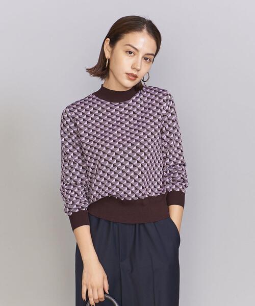 BEAUTY&YOUTH UNITED ARROWS（ビューティーアンドユースユナイテッドアローズ）の「【WEB限定】ジャカード モックネック ニット プルオーバー -ウォッシャブル-（ニット/セーター・レディース・ベージュ/ライラック/ケリー・FREE）」の13枚目の写真
