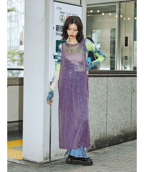 jouetie（ジュエティ）の「シアーロングタンク（タンクトップ・レディース・ブラック/パープル/イエロー/ブルー・MEDIUM）」の3枚目の写真