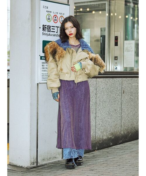 jouetie（ジュエティ）の「シアーロングタンク（タンクトップ・レディース・ブラック/パープル/イエロー/ブルー・MEDIUM）」の7枚目の写真