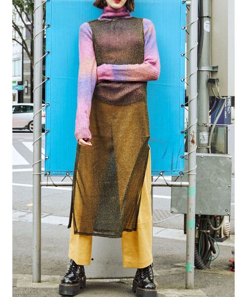 jouetie（ジュエティ）の「シアーロングタンク（タンクトップ・レディース・ブラック/パープル/イエロー/ブルー・MEDIUM）」の8枚目の写真