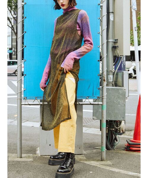 jouetie（ジュエティ）の「シアーロングタンク（タンクトップ・レディース・ブラック/パープル/イエロー/ブルー・MEDIUM）」の9枚目の写真