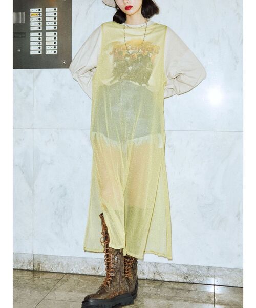 jouetie（ジュエティ）の「シアーロングタンク（タンクトップ・レディース・ブラック/パープル/イエロー/ブルー・MEDIUM）」の15枚目の写真