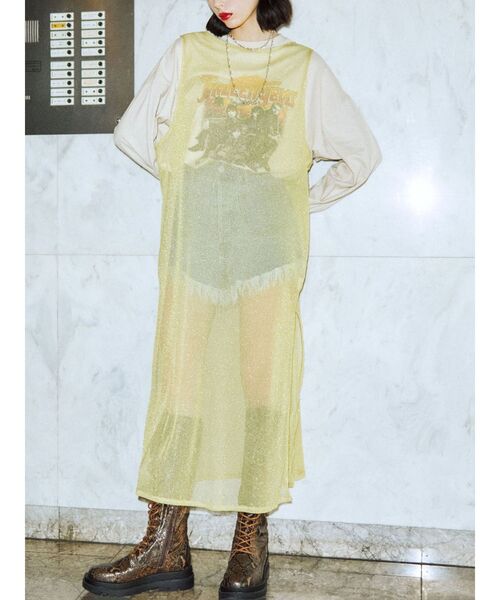 jouetie（ジュエティ）の「シアーロングタンク（タンクトップ・レディース・ブラック/パープル/イエロー/ブルー・MEDIUM）」の16枚目の写真