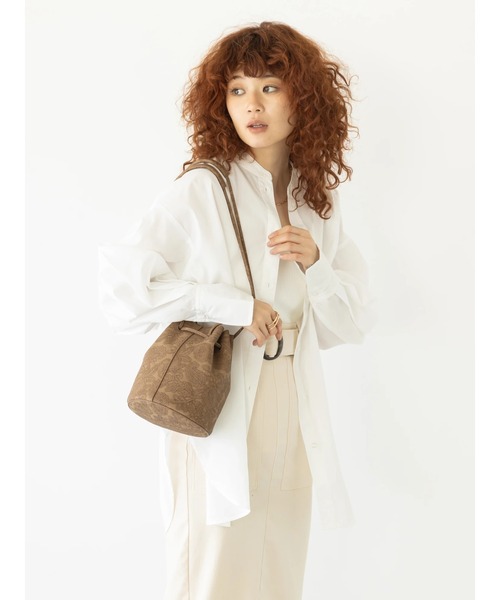 koe（コエ）の「型押しペイズリー柄巾着ショルダーバッグ*（トートバッグ・レディース・ブラウン/カーキ/アイボリー・FREE）」の16枚目の写真