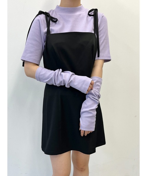 WC(ダブル シー)の「アームカバーリブトップス(Tシャツ/カットソー・レディース・グリーン/オートミール/パープル/ブラック・FREE)」の4枚目の写真