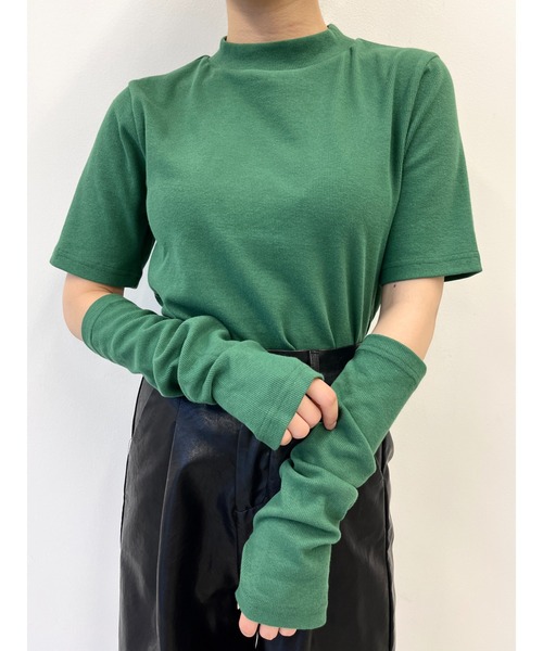WC(ダブル シー)の「アームカバーリブトップス(Tシャツ/カットソー・レディース・グリーン/オートミール/パープル/ブラック・FREE)」の3枚目の写真