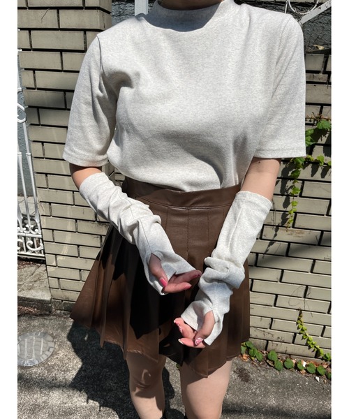 WC(ダブル シー)の「アームカバーリブトップス(Tシャツ/カットソー・レディース・グリーン/オートミール/パープル/ブラック・FREE)」の17枚目の写真
