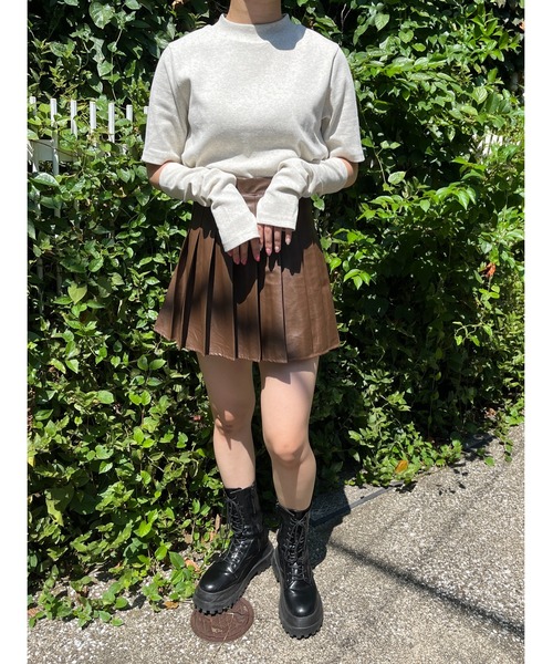 WC(ダブル シー)の「アームカバーリブトップス(Tシャツ/カットソー・レディース・グリーン/オートミール/パープル/ブラック・FREE)」の18枚目の写真