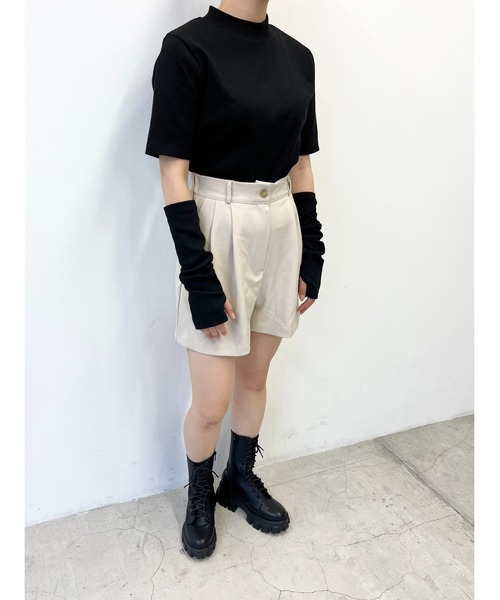 WC(ダブル シー)の「アームカバーリブトップス(Tシャツ/カットソー・レディース・グリーン/オートミール/パープル/ブラック・FREE)」の8枚目の写真