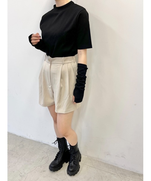 WC(ダブル シー)の「アームカバーリブトップス(Tシャツ/カットソー・レディース・グリーン/オートミール/パープル/ブラック・FREE)」の9枚目の写真