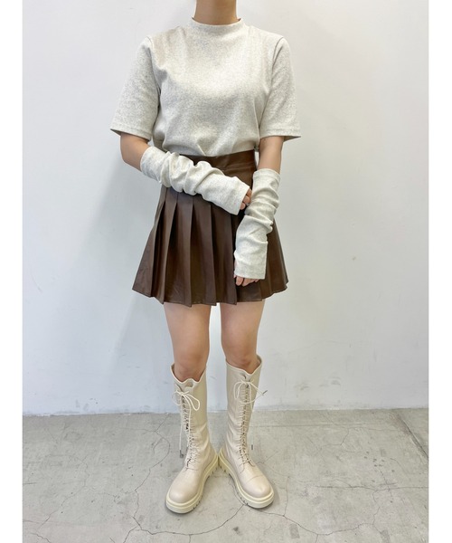 WC(ダブル シー)の「アームカバーリブトップス(Tシャツ/カットソー・レディース・グリーン/オートミール/パープル/ブラック・FREE)」の13枚目の写真