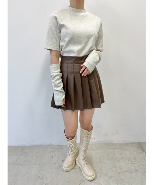 WC(ダブル シー)の「アームカバーリブトップス(Tシャツ/カットソー・レディース・グリーン/オートミール/パープル/ブラック・FREE)」の14枚目の写真