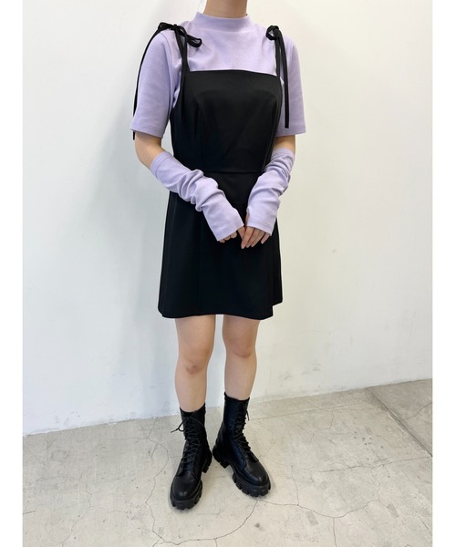 WC(ダブル シー)の「アームカバーリブトップス(Tシャツ/カットソー・レディース・グリーン/オートミール/パープル/ブラック・FREE)」の5枚目の写真