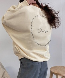 Dalfwin | 2022 AW 秋冬 韓国ファッション スウェット レディース　Changeサークルロゴスウェット オーバーサイズ トレーナー ビックシルエット(スウェット)