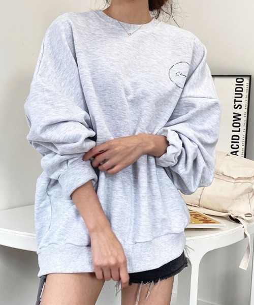 Dalfwin(ダールフィン)の「2022 AW 秋冬 韓国ファッション スウェット レディース Changeサークルロゴスウェット オーバーサイズ トレーナー ビックシルエット(スウェット・レディース・ブラック/ブルー/クリーム/ホワイト系その他・FREE)」の6枚目の写真