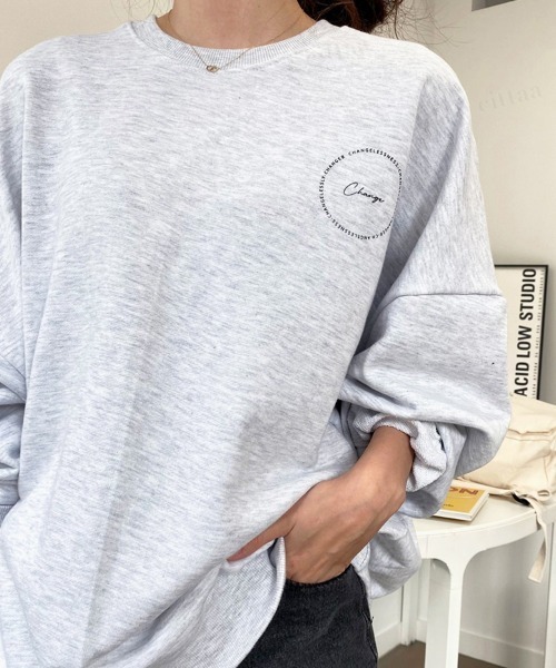 Dalfwin(ダールフィン)の「2022 AW 秋冬 韓国ファッション スウェット レディース Changeサークルロゴスウェット オーバーサイズ トレーナー ビックシルエット(スウェット・レディース・ブラック/ブルー/クリーム/ホワイト系その他・FREE)」の7枚目の写真